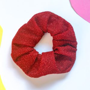 Rode glitter scrunchie