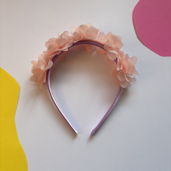 Roze bloemen haarband - Afbeelding 2