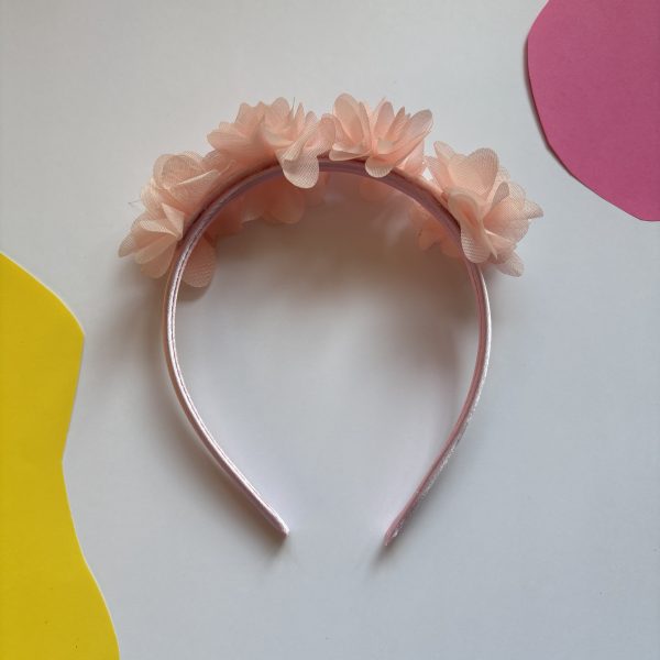 Roze bloemen haarband - Afbeelding 3